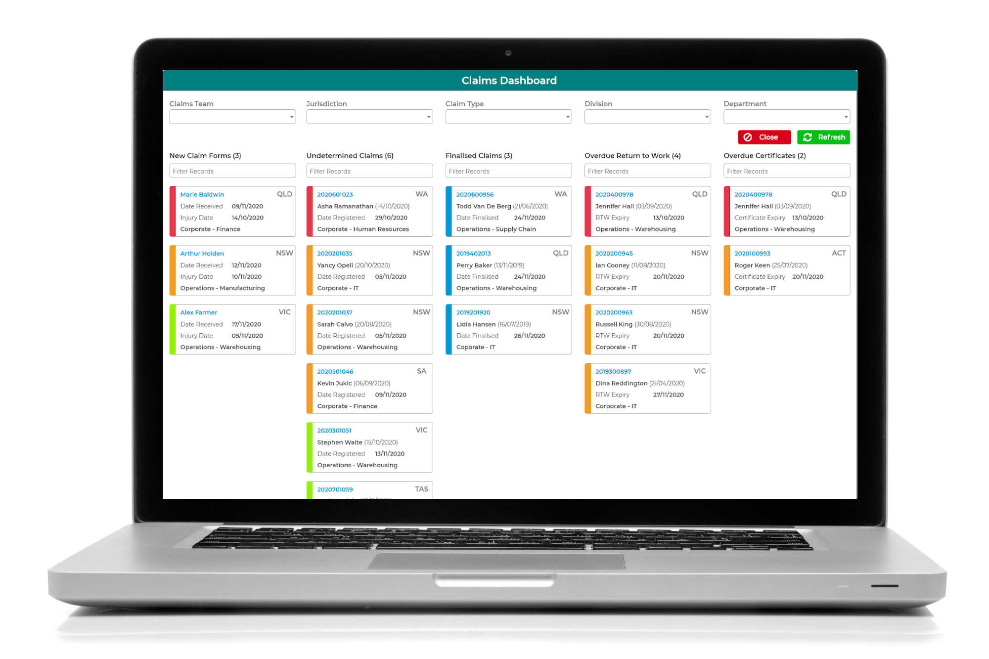 Claims Dashboard