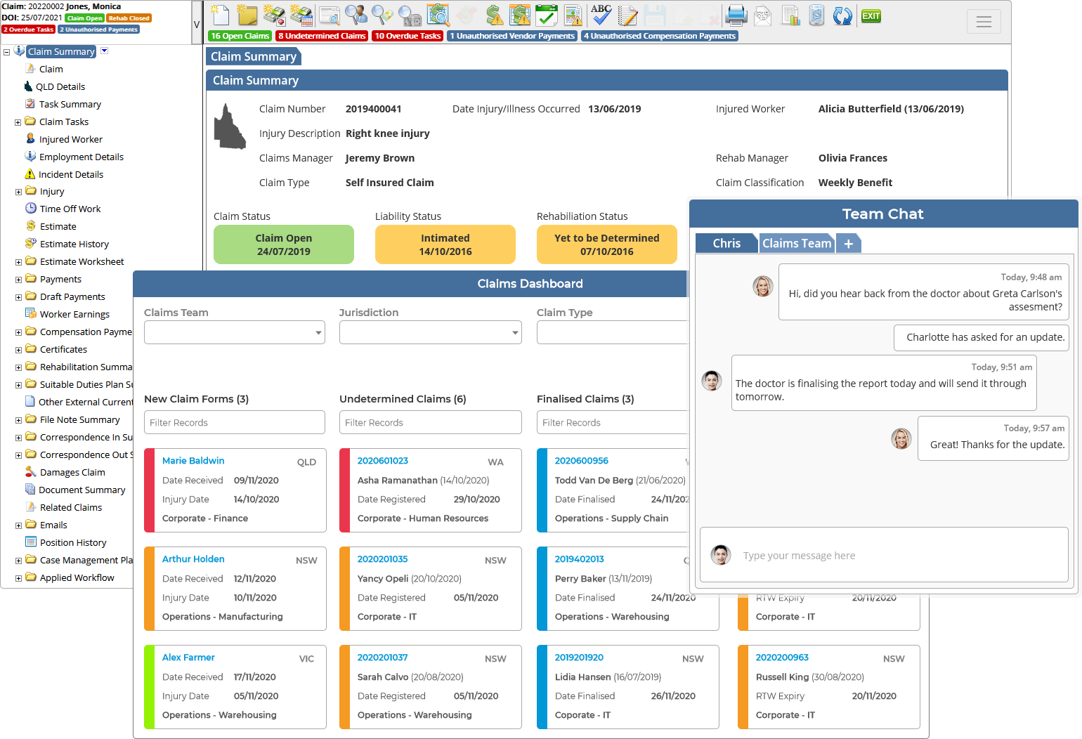 Self Insurance Dashboard